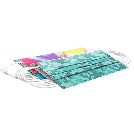 MY FLTR Kids Designed Face Masks Right Sized for Kids Adjustable Ear Loops 95% Filtration Including 20 Adjustable Ear Loops (10 Masks Per Designed) 50 Masks - Medaid International