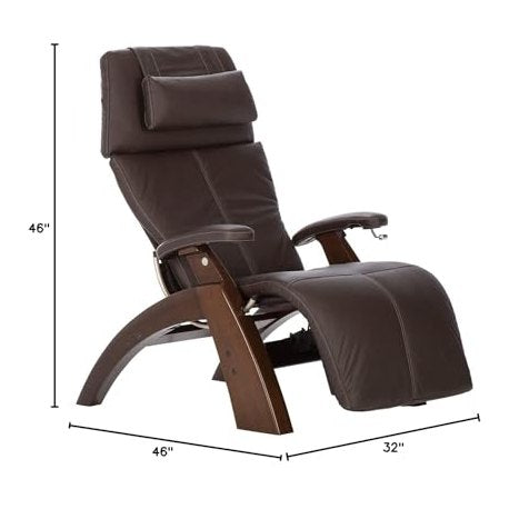 Human Touch Perfect Chair® PC-350 Classic Power Zero Gravity Leather Electric Recliner For Office, 3-Year Warranty, 46D x 32W x 46H Inch, Dark Walnut Espresso - Medaid International