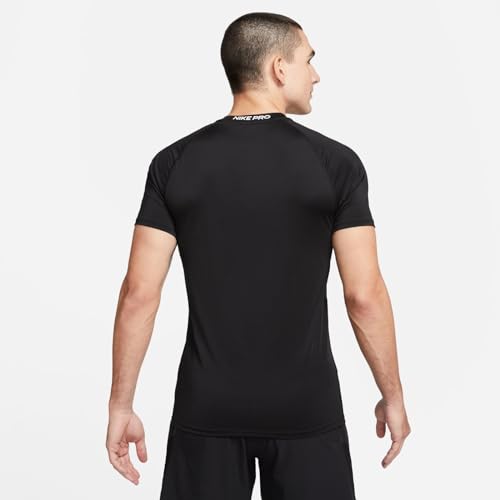 Nike Men's Pro Dri-Fit Slim Short Sleeve Top, Black/White - Medaid International