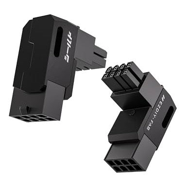 Ezdiy-Fab - EZDIY-FAB Shield Series 8-Pin PCIe GPU Power Adapter, 90-Degree Angled Connector, Aluminum Design, 2-Pack