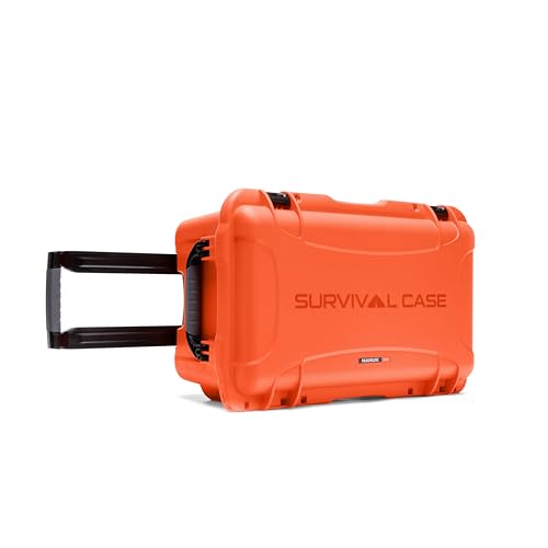 NANUK 938 Survival Gear Storage Case w/Wheels-for Preppers, Survivalist, First Aid and Emergencies - Waterproof, Dustproof, and Impact Resistant-Empty (Orange)