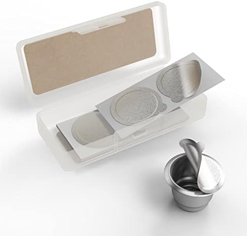 Triplot Reusable Capsules for Nespresso OriginalLine - Refillable Coffee Pods,Stainless Steel Cups Compatible for Nespresso OriginalLine Machine (1pod+50lids)…|B0BNW5H221