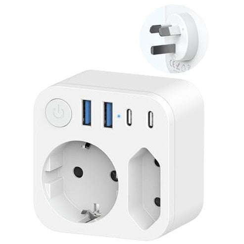 Sudeery - Australia Germany Travel Adapter with 4 USB Ports & Type C Support