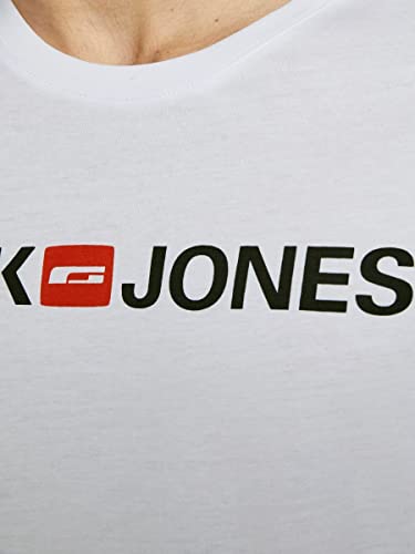 JACK & JONES Mens JJEJOSH TEE SS Crew Neck NOOST-Shirt, White, Large - Medaid International
