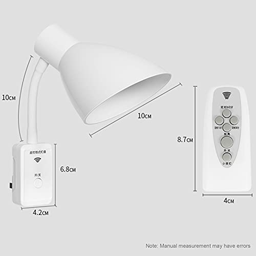 HtruiyatY - E27 Plug Light with Remote, Flexible Arm, 360° Adjustable