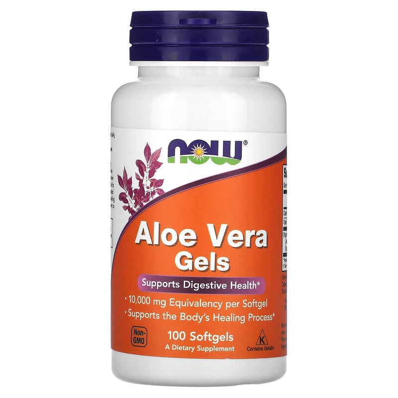 NOW Foods, Aloe Vera Gels, 10,000 mg, 100 Softgels - Medaid International