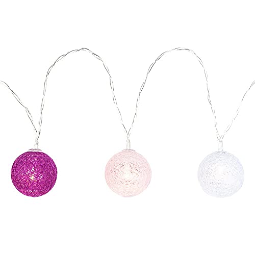 Ideen Mit Herz - Battery Operated Fairy Lights with 10 Cotton Balls, Timer, 3 Colors