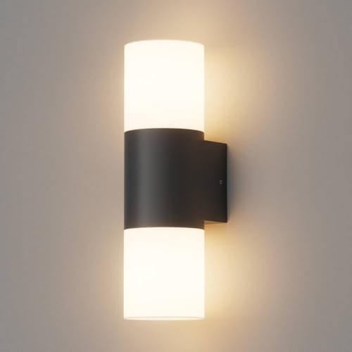 Klighten - IP54 Outdoor Wall Light, Up/Down Black Lantern for Garden & Patio