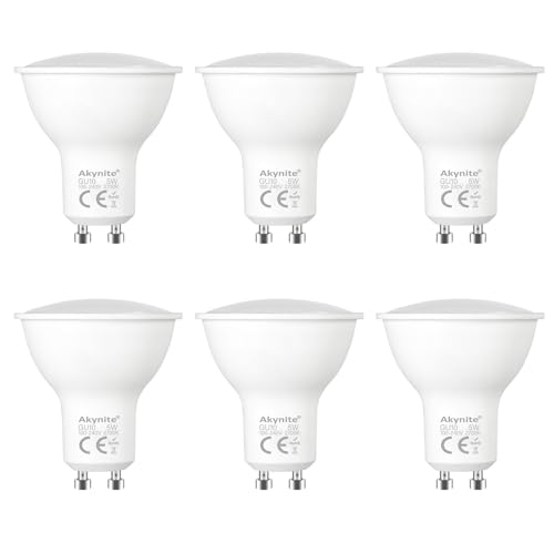 Akynite - GU10 LED Bulb 5W Warm White 2700K, 500LM, 120° Beam Angle, Pack of 6