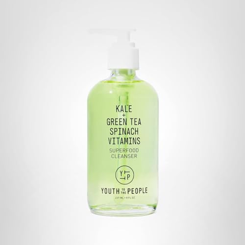 Youth To The People Superfood Facial Cleanser Full Size - Kale + Green Tea Daily Face Wash, Gentle Makeup Remover, with Soothing Antioxidants for Glowing Skin, pH Balance, Clean Pores – 8 fl oz - Medaid International