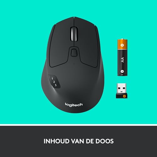 Logitech M720 Mouse, Wireless Black, Triathlon, 910-004791 (Black, Triathlon) - Medaid International
