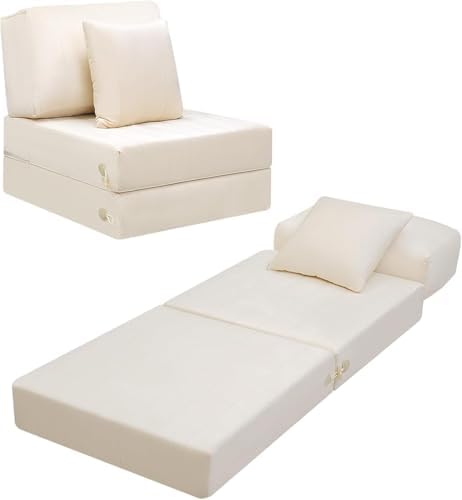 Sleeper Sofa Bed Memory Foam Futon Convertible Chair Bed Modern Fabric Perfect for Living Room Apartment or Loft (Blue(Large))|B0DS9847XC