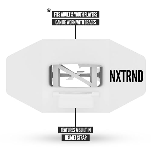 Nxtrnd Two Football Mouth Guard, Football Mouthpiece with Strap, Fits Adult & Youth (White)|B09B1C7RDH