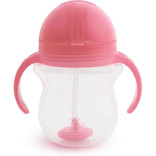 Munchkin - 7oz Gl Tip & Sip Cup - Weighted Straw - Pink