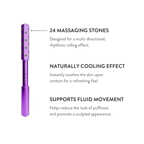 Nurse Jamie Uplift Facial Massaging Beauty Roller – Purple - Facial Massager with 24 Stones for Sculpting, Firming & Reducing Puffiness - Medaid International