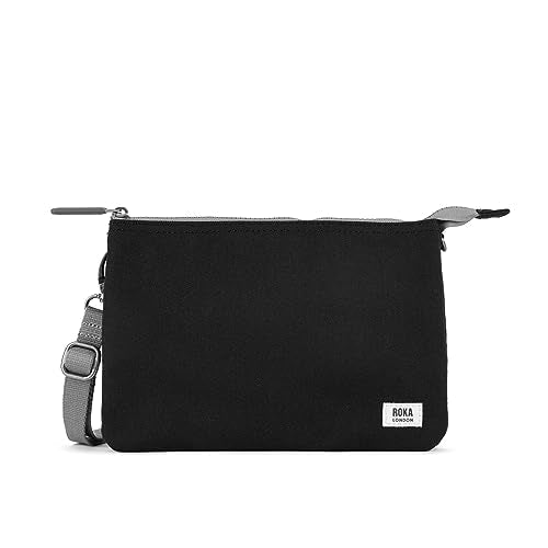 Roka London - Spacious XL Crossbody Bag with Recycled Canvas & Multiple Pockets