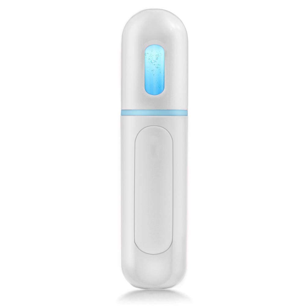TERRIFI Nano Facial Mister, Portable Mini Cool Mist Facial Steamer Moisturizing Hydrating Face Sprayer for Skin Care, Makeup, Cleaning Pores, Eyelash Extensions, Summer Cool (White)