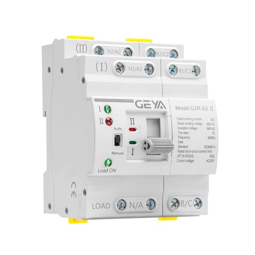 Geya - Mini ATS Dual Power Switch, 4-Pole, 63A, AC220V, Uninterrupted Power
