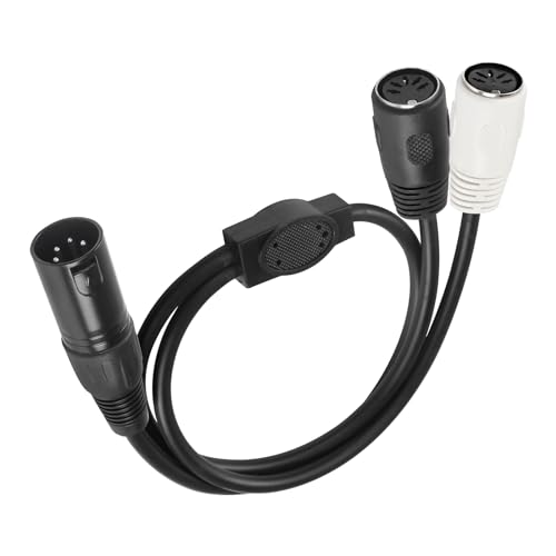 Xmsjsiy - MIDI 5 Pin DIN to XLR Splitter Y Adapter Cable, 50cm Length, Dual MIDI Output for Keyboards and Synthesizers