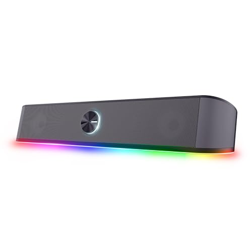 Trust Gaming - GXT 1619 Rhox RGB Sound Bar, 12W Stereo Speaker, USB Powered, Compact Design