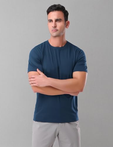 Pioneer Camp Mens Bamboo Viscose T Shirt Ultra Soft White Plain Tshirts for Men Cooling Crew Neck Casual Basic Tee Shirt - Medaid International