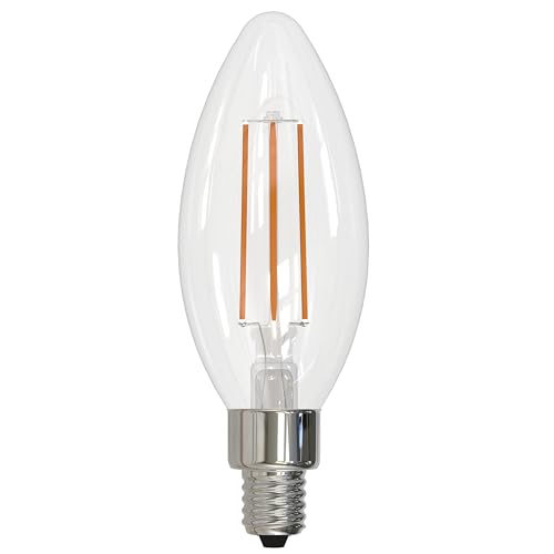 Bulbrite - 5W LED B11 Filament Bulb, 3000K Warm White, E12 Base, Clear Glass