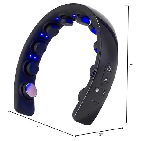 Master Massage Upgraded H2 Electric Scalp Massager for Head Massage with Heating, for Stronger, Thicker, Hair- 10 Vibrating Contacts, Phototherapy, for Deep Relaxation, Stress Relief-(Black) - Medaid International