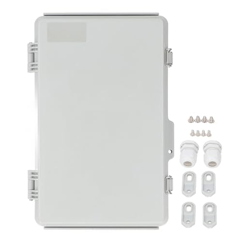 175x275x110mm ABS Plastic Electrical Junction Box Weatherproof Dustproof Enclosure with Hinged Cover Mounting Plate Wall Brackets for Projects Sprinkler Control - Medaid International
