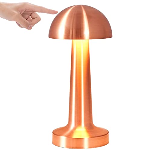 Gzkpl - Touch Control Bedside Lamp with 3 Colors, Stepless Brightness, Rechargeable