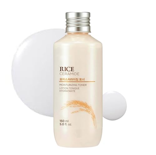 The Face Shop Rice Ceramide Moisturizing Toner - Rice Extract Rice Toner for Face - Strengthens Skin Barrier - Hydrating Targets Dryness - Lightweight Face Moisturizer - Glow Essence Korean Skin Care - Medaid International