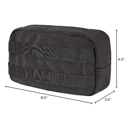 Condor - Utility Pouch Black with Dual Zipper Closure & MOLLE Webbing