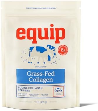 Equip Foods Grass Fed Collagen Powder | Hydrolyzed Bovine Collagen Peptides with Amino Acids | Prime Beef Collagen for Healthy Joints, Skin & Nails | Non-GMO, Paleo Friendly | 30 Servings, Unflavored|B071SH212S