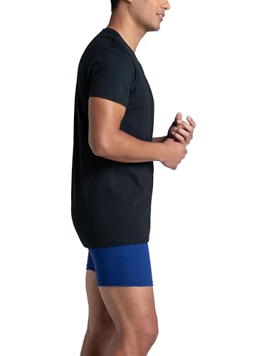 Fruit of the Loom Men's Eversoft Cotton Stay Tucked Crew T-Shirt, Regular-6 Pack Assorted Colors, m - Medaid International