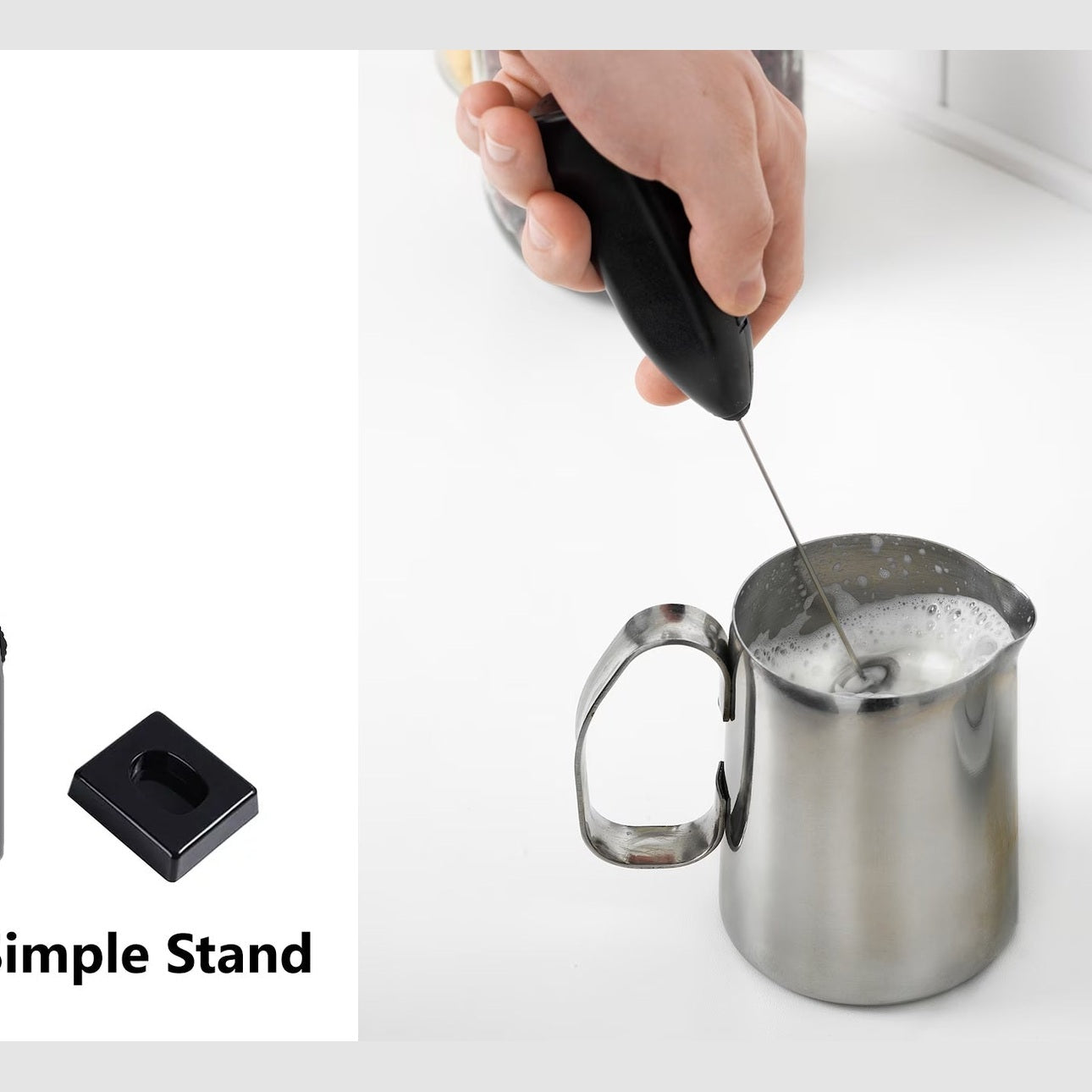 Milk Frother with Simple Stand