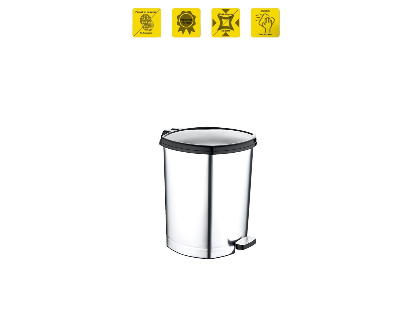 Metallic Color Plastic Pedal Dustbin 6L