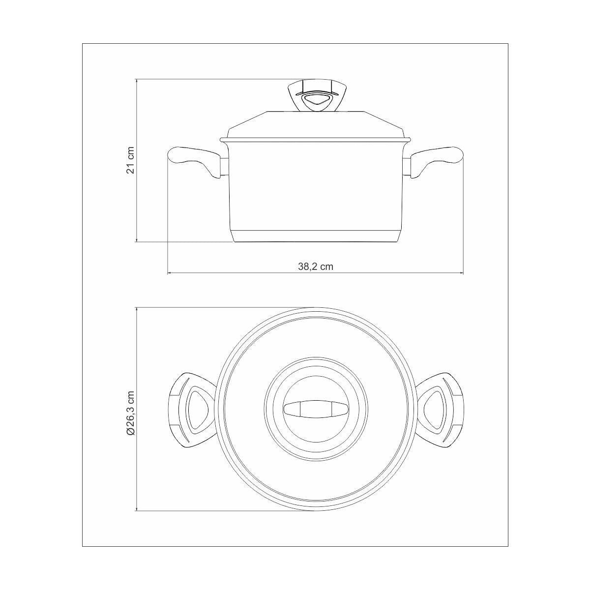 Tramontina Solar Bakelite stainless steel cookware set with tri-ply base and Bakelite handles, 3 pc set