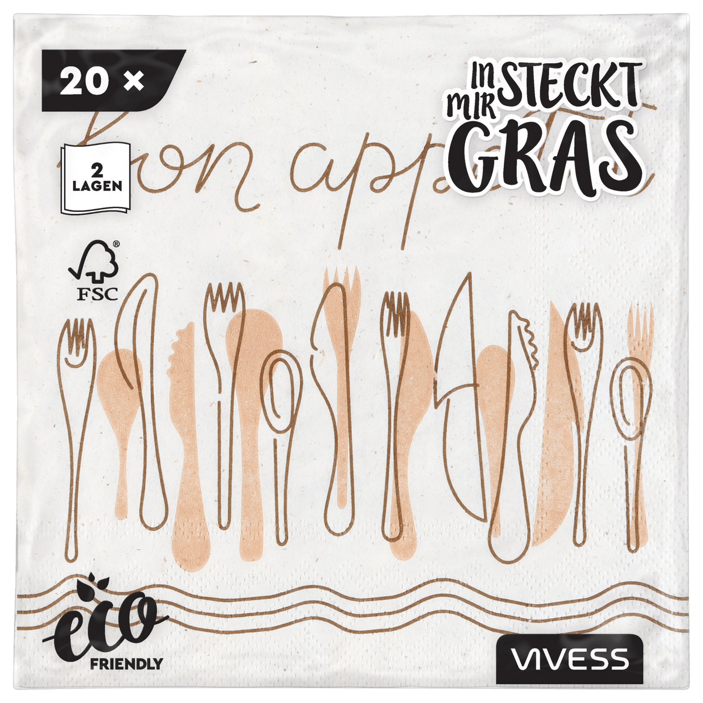 Vivess Napkins Grass 20 pieces|Vivess In Lebanon
