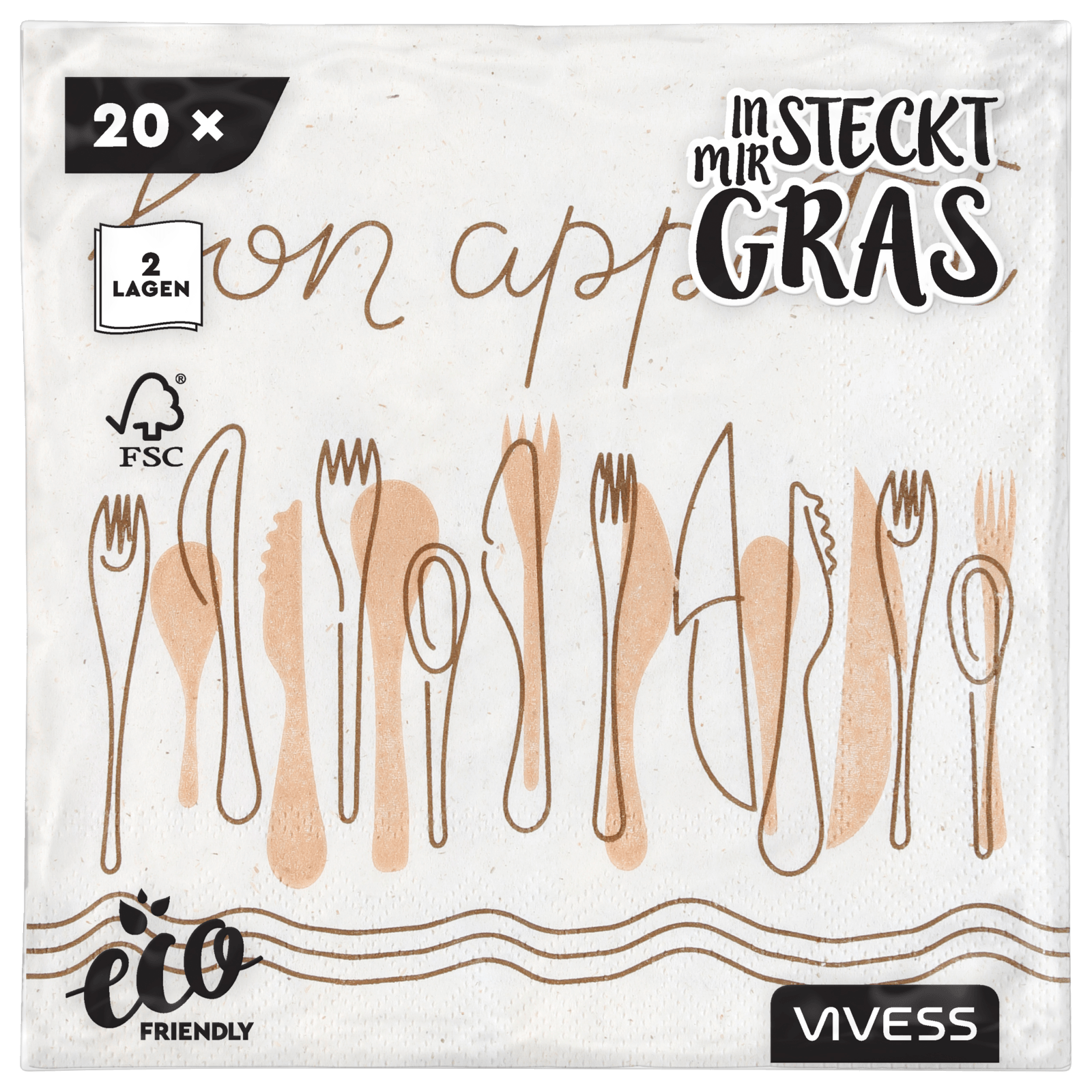 Vivess Napkins Grass 20 pieces|Vivess In Lebanon