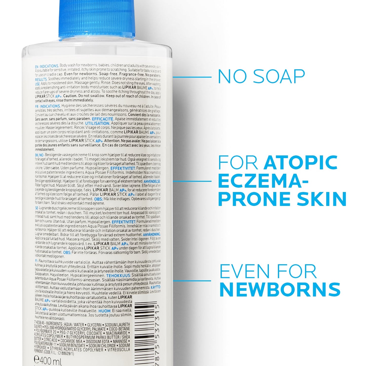 La Roche-Posay Lipikar Syndet AP+ Body Wash for Eczema Prone Skin