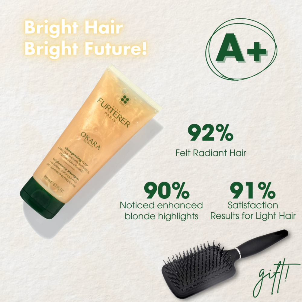 Rene Furterer Okara Blond Brightening Shampoo 200 ml + Free Hair Brush - Medaid International