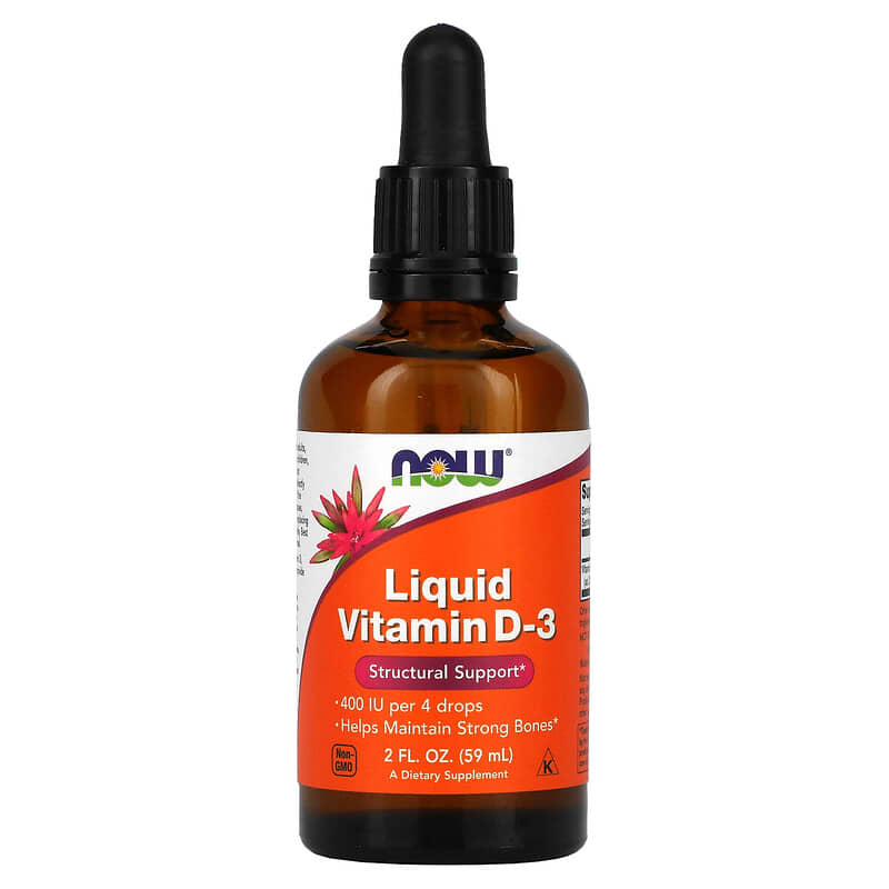 NOW Foods, Liquid Vitamin D-3, 400 IU, 2 fl oz (59 ml) - Medaid International