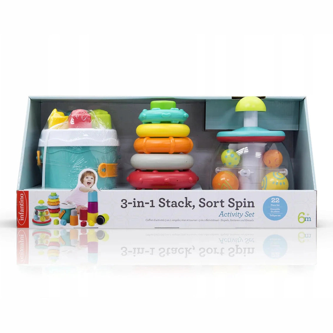 Infantino 3-In-1 Stack, Sort Spin Activity Set