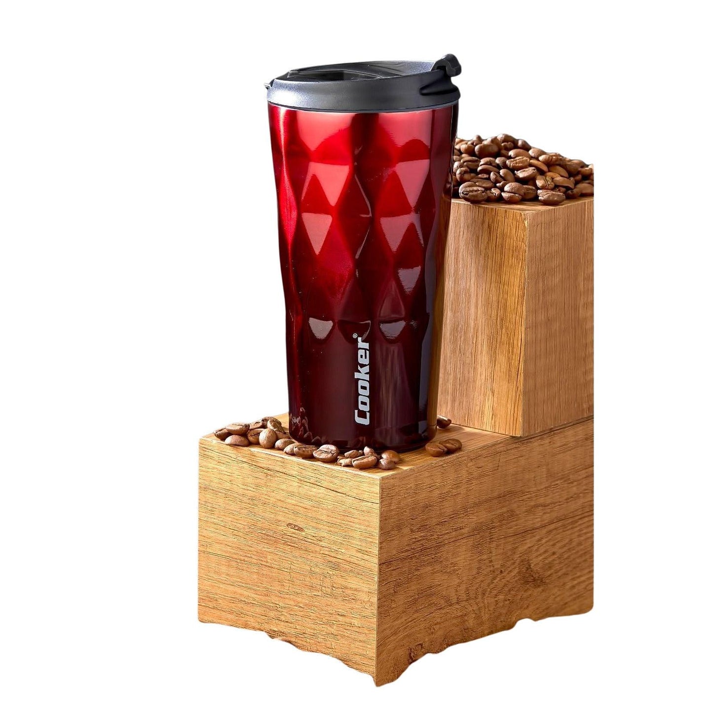 350ML Stainless Steel Star Mug Red