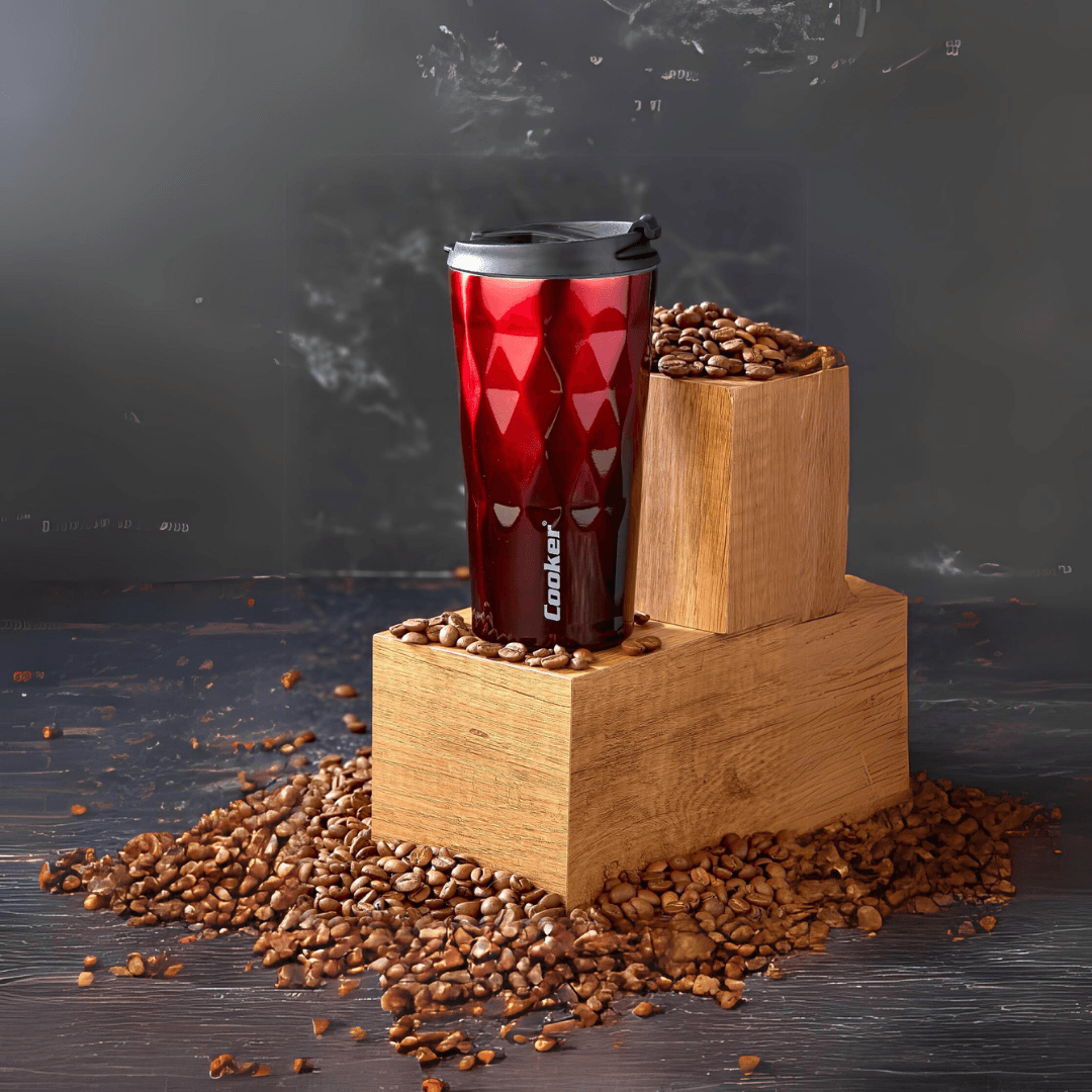 350ML Stainless Steel Star Mug Red