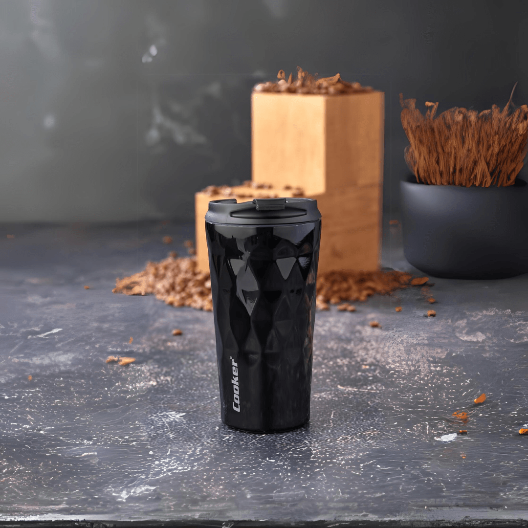 350ML Stainless Steel Star Mug Black