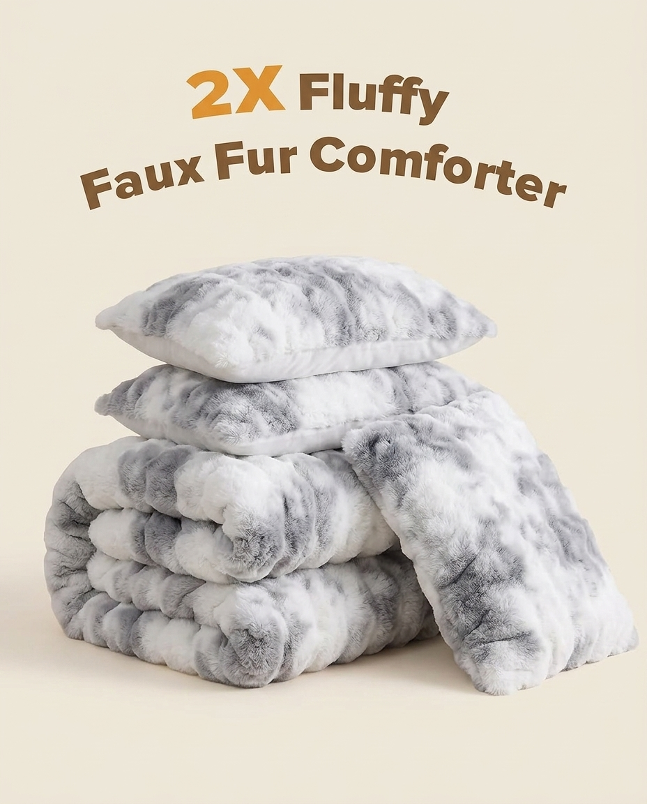 King Size Grey Husky Thick CuddleCloud Comforter Set