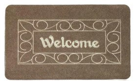 Thin synthetic fiber doormat w TPR backing 78 x 48 cm