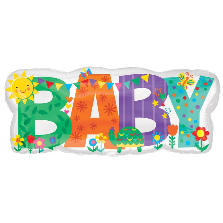 Angram Baby Banner Cute Icons SuperShape Foil Balloon 83x35cm  | Angram in Lebanon