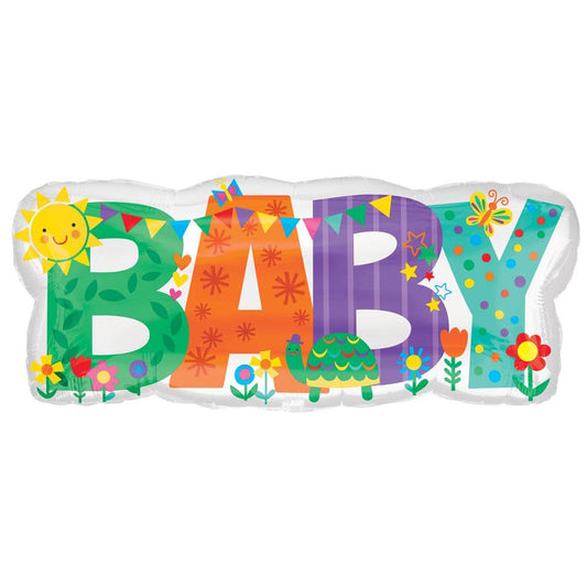 Angram Baby Banner Cute Icons SuperShape Foil Balloon 83x35cm  | Angram in Lebanon