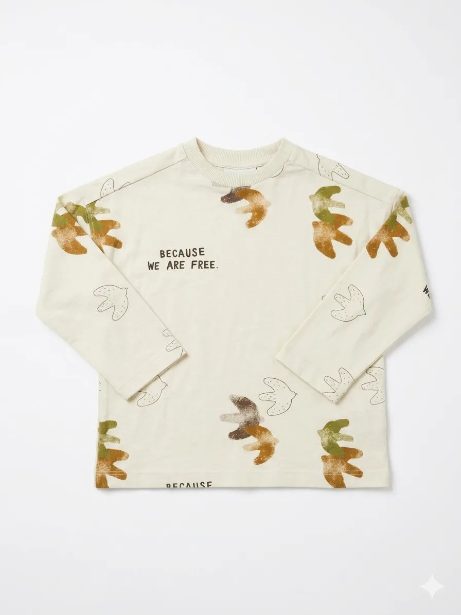 Zara Boy's Beige Printed Blouse | Zara In Lebanon